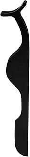 Hermania Eyelash Applicator Tweezers, Stainless Steel, Curved Tip, Firm Grip False Lashes Application Tool (Black)