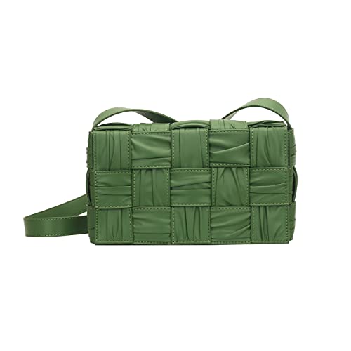 ELDA Woven Crossbody Bag for Women Cassette Bag Cloud Purse Fashion Ruched Bags Handmade Padded Handbag