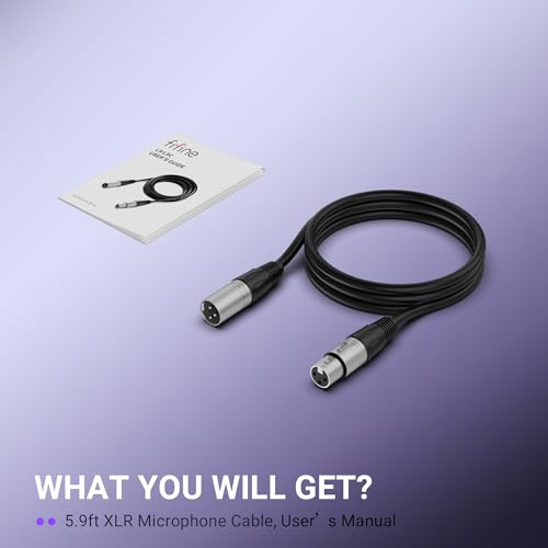 Image of FIFINE XLR Microphone Cable, 5.9ft Male to Female Mic Cord for Studio Recording, Balanced 3-Pin Cable Compatible with XLR Microphone for Podcast Streaming AM8, K688-L9C