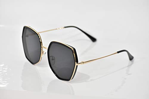 Incroyable, Geometrical Hexagonal Oversized Women Sunglasses, HD Glasses4