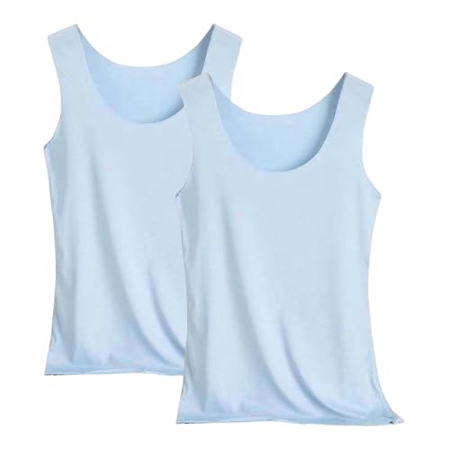 2er-Pack Tanktops für Damen, Sport, Yoga, leicht, weich, lässig, Sommer, Fitness, atmungsaktiv, Sport-Tank, elegant, ärmellos, Fitnessstudio, Athletik, Oberteil, Laufen, Camisole, hellblau, 38