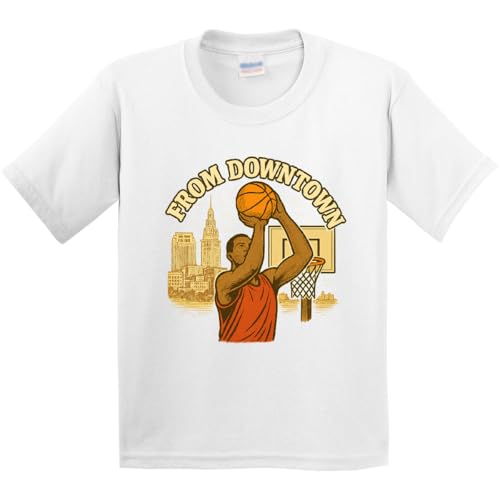 inktastic Basketball Enthusiast 'from Downtown' Retro Sports Youth T-Shirt