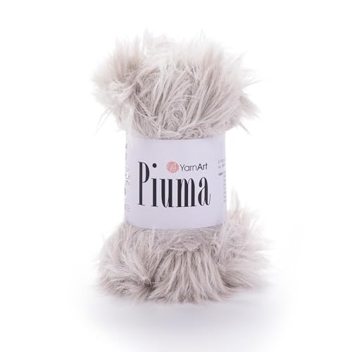 YarnArt Piuma Eyelash Soft Polyester Knitting Yarn - Crochet & Knitting Needle Friendly, Ideal for Amigurumi, Plush, and Decorative Projects, Durable & Shiny Texture (4404)