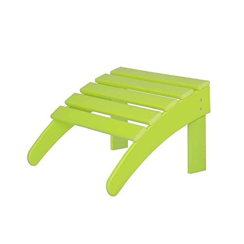 Lime Color Plastic, Stainless Steel Material Foldable Ottoman Outdoor Patio Furniture 18.7 in. D X 20 in. W X 13.5 in. H Size, Weather Uv & Fade Resistant | All Season Pretty Green Shade, Durable