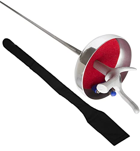 Epee Sword with Pistol Grip - Electric Weapon for Fencing Sport - with Weapon Bag & Body Wire Electric Socket- Guard, Guard Pad, German Fitting Tip and Barrel - Standard Adult Size 5 Olympic Blade
