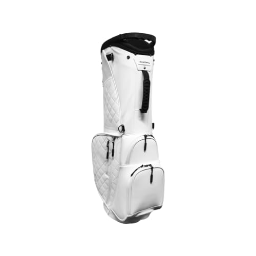 Detroit Golf Co. Luxury Golf Stand Bag | 14 Way Divider | 7 Pockets | Lightweight (White)