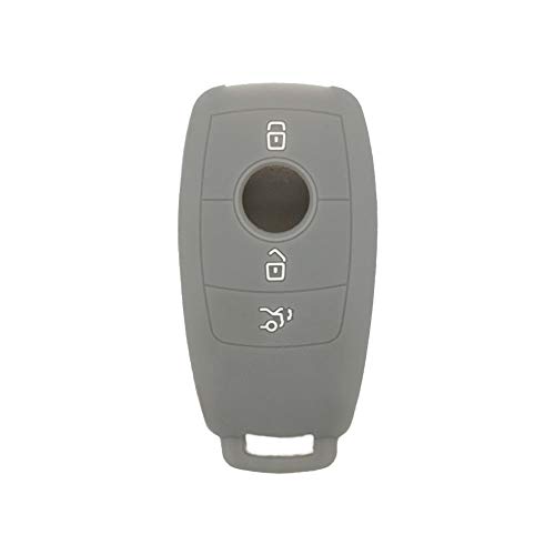 BROVACS Silicone Cover Protector Case Holder Skin Jacket Compatible with MERCEDES BENZ E Class 3 Button Smart Remote Key Fob CV4957 Grey
