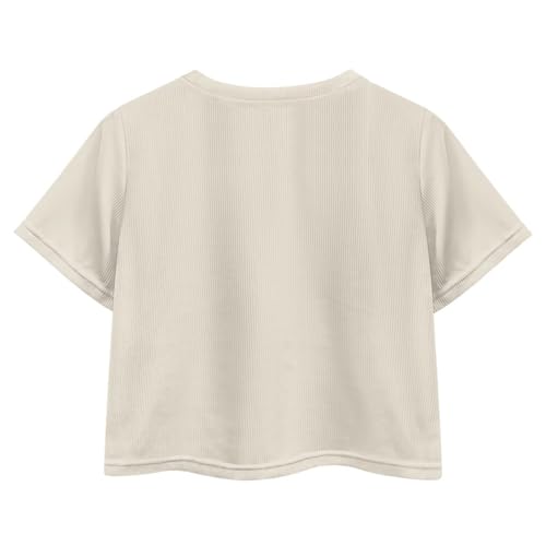 Image of Kids Crop Top Short Sleeve T-Shirts for Girls Size 5-14