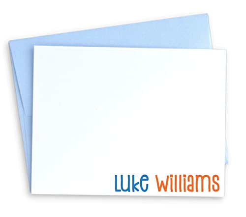 Colorful Stationery Set for Boys with Envelopes, Choose Quantity and Ink Colors, Personalized Note Cards for Kids, Customized Stationary Cards for Children with Name, Thank You Cards for Kids