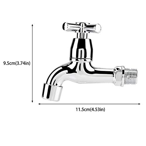 ABS Plastic Single Handle Cold Water Faucet Tap with Spout for Washing Machine Sink Basin and Plumbing Connection — view 3