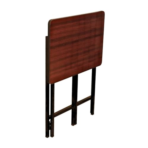 Image of ANEXO Metal Folding Computer Work from Home Table for Laptop Study Office Foldable Desk (Mahogany No Tray)