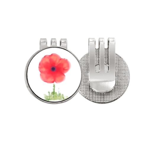 Marcador de pelota de golf esmaltado con diseño exclusivo de maíz y flores rojas