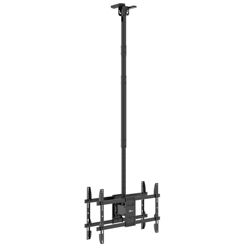 Image of WALI Ceiling TV Mount Dual Screen Back to Back Fits Most Display 43 to 86 Inch TV, Up to 176lbs, 88 lbs for Each Screen, Height Extension up to 66.5 Inch, Mounting Holes 600x400mm (CM4386-2S), Black