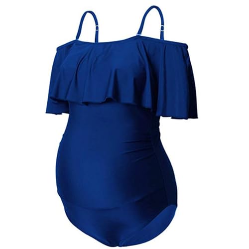 NVOQILIN Traje de baño de maternidad con volantes, monokini, ropa de maternidad, ropa de natación con estampado