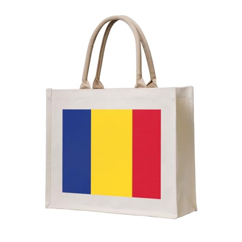 Sac cadeau personnalisé drapeau Roumanie en toile solide pour maman et femme