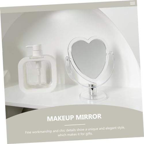 Espejo de maquillaje acrílico en forma de corazón miniatura 4