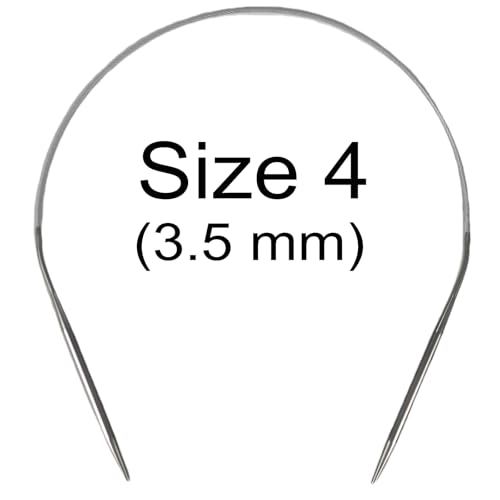 Image of Size 4 Stainless Steel Circular Knitting Needles 16 Inch 3.5 mm Set Round Metal (Silver, 16 inch-4-(3.5mm))