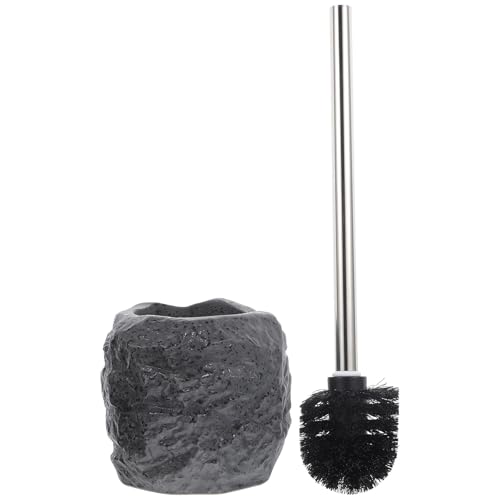 CHICAMPERA Cepillo para Inodoro Soporte de Base Efecto Piedra Diseño Vintage Accesorio de Baño para Limpieza Profunda Adecuado para Hogar y Oficina Kit Práctico para Baños Cepillo