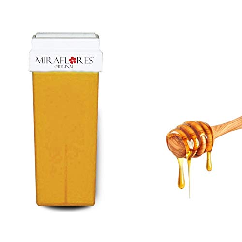 Cartucho de recarga con Miel Natural para rodillo Roll-On para la depilación. Cera depilación liposoluble para encerar - Miraflores Original MADE IN ITALY - 100ml 24pz