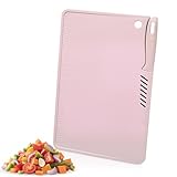 Plastic Utility Cutting Board with Knife, Chopping Boards Double Sided Plastic Chopping Board with Hanging Hole Pink Cutting Board Set