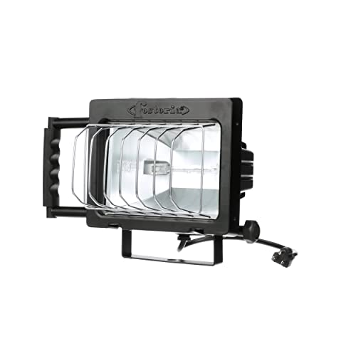 Tpi Corporation Dkl-Qh Fostoria Loading Dock Light Head Assembly – 120V, 500W Quartz Halogen Included, Black Die-Cast Housing W/Steel Yoke, Guard, On/Off Switch And 14" Long Cord With Plug #TOP4