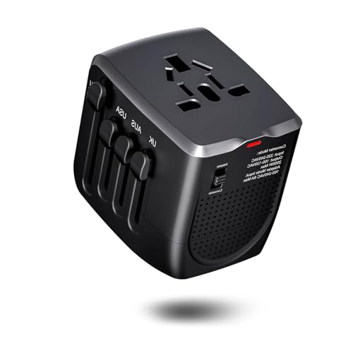 International Travel Adapter Voltage Converter to Step Down 230V to 120V for Hair straighteners, laptops, Cell Phones, Power converters from USA to UK, Europe, Australia Over 200