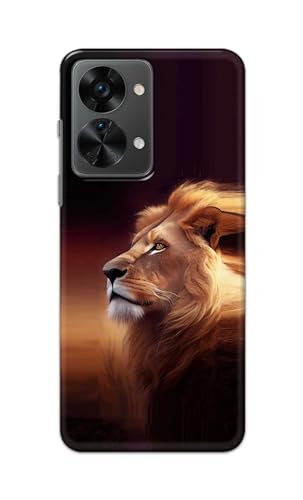 Image of PRINTFIDAA Plastic Printed Hard Back Cover Case For Oneplus Nord 2T 5G Back Cover (Danger Lion) -112, Multicolor