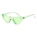 GIFIORE Retro Vintage Cat Eye Sunglasses for Women Trendy Narrow Cateye Frame Sun Glasses (Neon Green Frame Green Lens with Glitter)