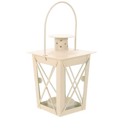 Mipcase Farol de Vela Decorativo de Hierro Color Blanco Diseño X para Bodas y Fiestas Románticas Farol de Vela de Mesa Ornamental Adecuado para Decoración de Cumpleaños y Eventos
