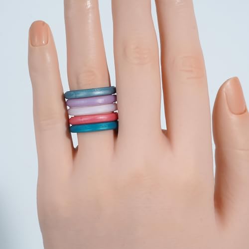 10 Pack Silicone Stackable Rings - Women's Modern Promise Rings, 2.5mm Wide, 2mm Thick4