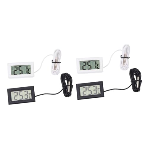 Mikikit 2sets Digital Thermometer for Kitchen Indoor Refrigerator Mini Easy to Read Display 2pcs*2