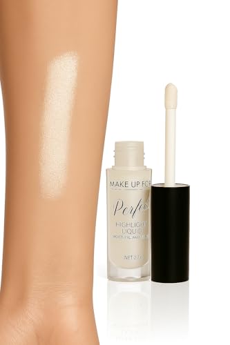 Image of MAKE UP FOR LIFE Perfect Glow Liquid Highlighter - High-Pigment, Dewy Finish, Long-Lasting Radiance for Face, Eyes & Body