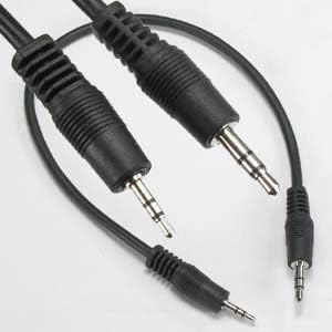 1Ft 3.5mm Stereo-M/2.5mm Stereo-M Speaker/Headset Cable, 4 Pack