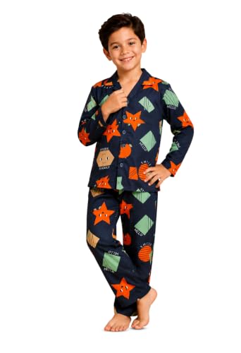 Image of 3BROS Kid's Pure Cotton Full Sleeves Night Suit /Dress for Boys /Girls Full Pajama & Top Sleep Suit Combo Set
