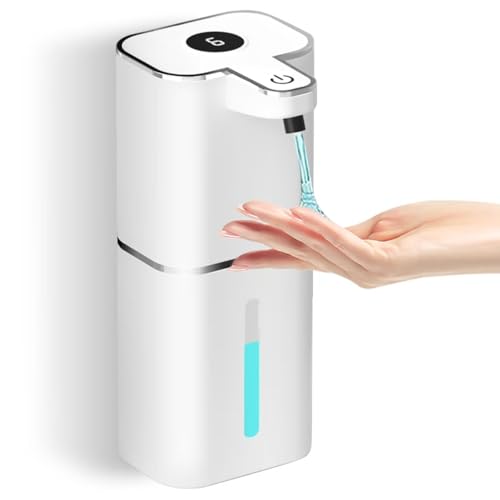 6 Niveles Ajustables Dispensador Jabon Cocina con Sensor, Resistente al Agua IPX5 para Cocina, Baño, Escuelas, Aseo, Familia