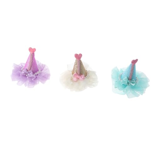 KESYOO 3Pcs Adorable Pet Hair Clips for Dogs and Cats Birthday Party Accessories Purple Cute Headwear for Pet Costumes and Celebrations