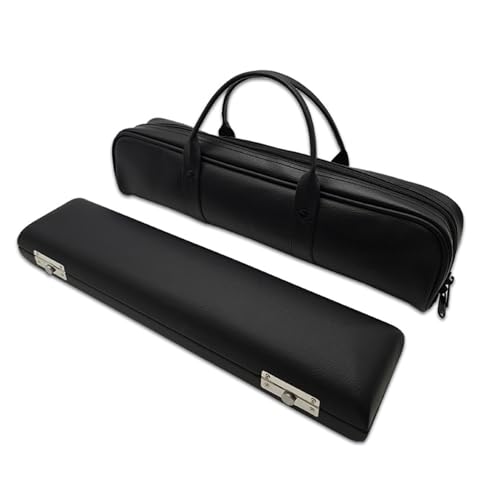 PU Leather Flute Case Double Handle Zippered Flute Carrying Handbag For 17 Holes Flute Flute Carrying Case