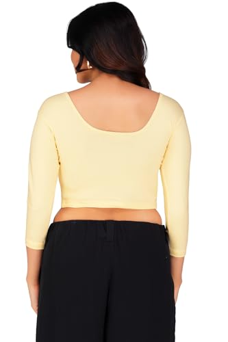 Image of Fressia Fabrics Women's Cotton Readymade Saree Blouse Stretchable Crop Top Choli Bustier Top
