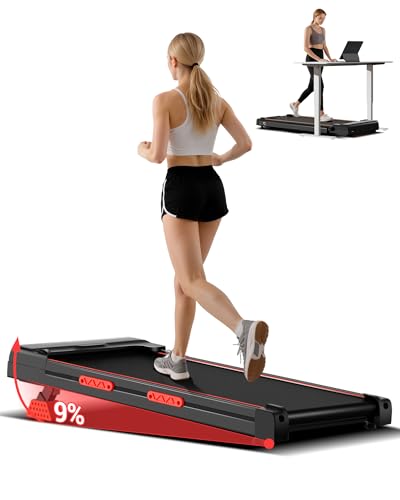 Walking Pad mit Steigung 1-8KM/H, Laufband mit Steigung für Zuhause und Dreifacher Dämpfung und Leisem 2,5PS Motor, Laufband Schreibtisch Max. Belastung 136KG