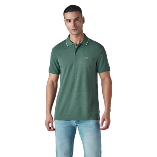 Image of Levi's Men's Solid Green Pique Polo T-Shirt