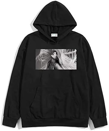 The SV Style Men's Women's Cotton Ariana Grande Printed Hooded Neck Hoodie (Black, XXL)