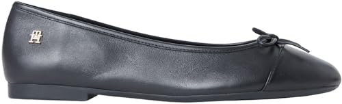 Tommy Hilfiger Damen Ballerinas Smooth Ballet aus Leder, Schwarz (Black), 41 – Ansicht 6