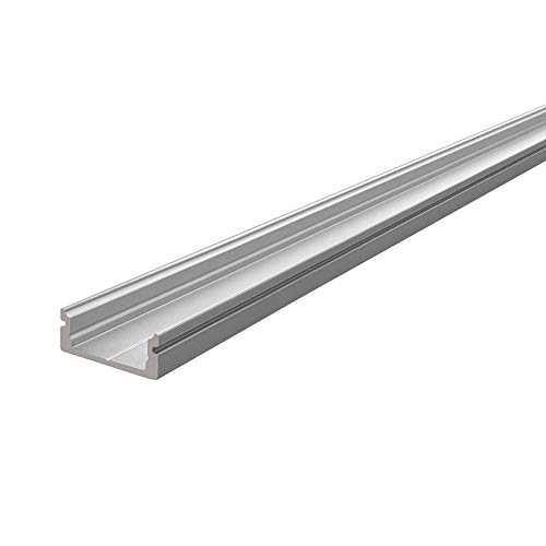 Reprofil AU-01-12 flaches U-Profil für 12-13,3 mm LED Stripes, eloxiert, 2000 mm, silber matt 970041