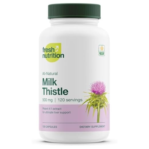 Fresh Nutrition Organic Milk Thistle Supplement - 2000mg Potent Strength – 4 Month Supply – Silymarin Thistle Seed Standardized Extract 4:1 - Made in The USA - 120 Capsules