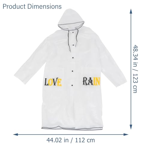 Image of Allextreme EVA Raincoats Transparent Reusable waterproof with Hood and Sleeves for Women Men Camping Rainy Season Travel