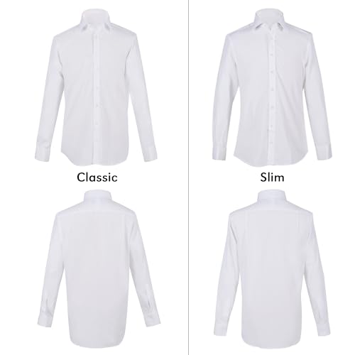 Jacob Alexander Men's Solid French Cuff Long Sleeve Button-Down Dress Shirt - Classic or Slim Fit - Business Casual2