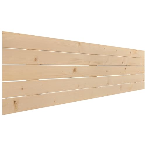 DHOME Cabecero de Madera Natural de Pino