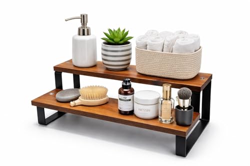 Image of counter top Spice Rack Organizer 3 piece Pack, Spice Seasoning Rack Shelf Holder Organizer Storage for Kitchen Cabinet Pantry (Modern) (kitchen counter) (mediam)