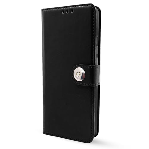 Image of Pikkme Mi Max 2 Flip Cover Leather Finish | Inside TPU with Card Pockets | Wallet Stand and Shock Proof | Complete Protection Button Flip Case (Black)