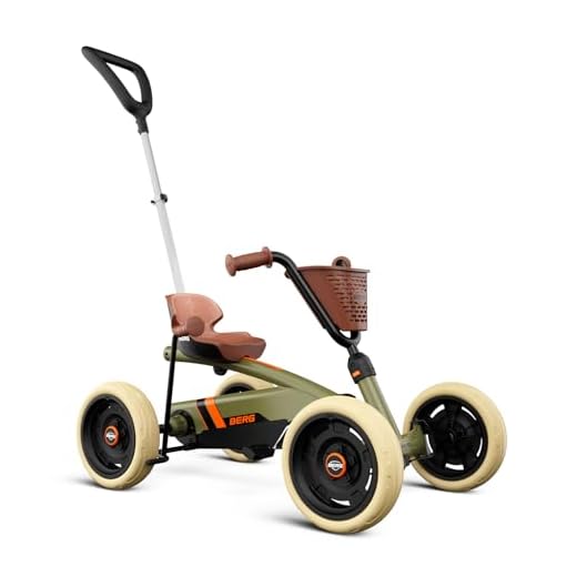 BERG Pedal-Gokart Buzzy Retro 2-in-1 incl. Schubstange | Kinderfahrzeug, Tretauto, Sicherheit und Stabilität, Kinderspielzeug geeignet für Kinder im Alter von 2-5 Jahren